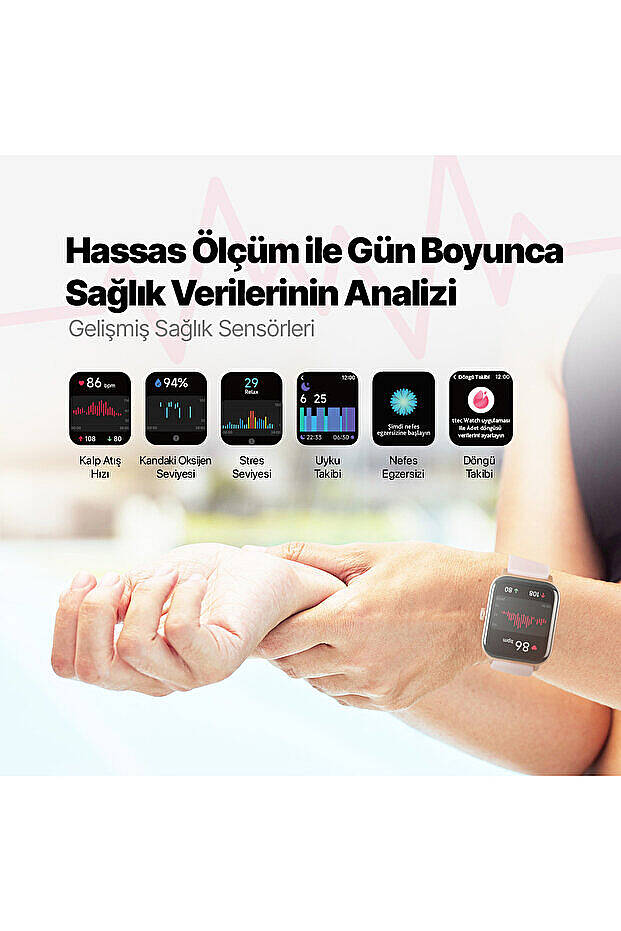 Ttec Tempus 46mm TFT Ekranlı Dikdörtgen Kasa Akıllı Saat - 3
